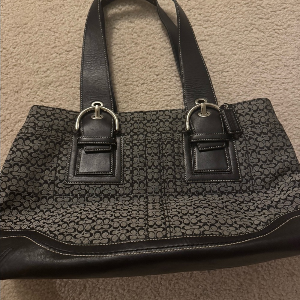 Elegant Black and Gray Designer Tote Bag